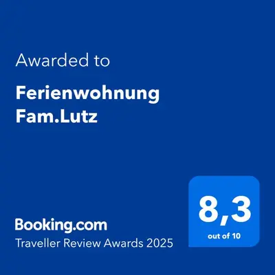Ein Zertifikat, Auszeichnung, Logo oder anderes Dokument, das in der Unterkunft Ferienwohnung Fam.Lutz ausgestellt ist