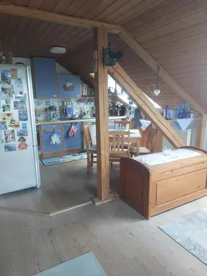 Küche/Küchenzeile in der Unterkunft haus krümel