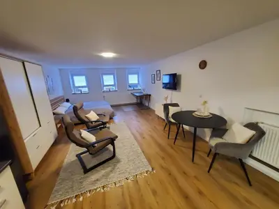 TV/Unterhaltungsangebot in der Unterkunft Ferienwohnung Blumenstiel