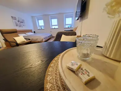 TV/Unterhaltungsangebot in der Unterkunft Ferienwohnung Blumenstiel