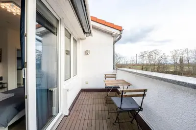 Ein Balkon oder eine Terrasse in der Unterkunft SU02 Work & Stay in Groß-Gerau!