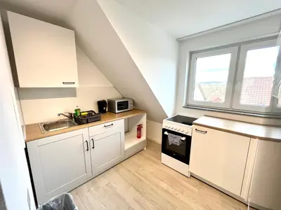 Küche/Küchenzeile in der Unterkunft Handwerker Wohnung - Parkplatz vor der Türe - Balkon - bis zu 6 Personen