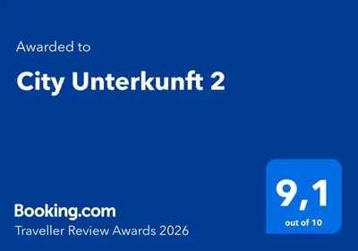 Ein Zertifikat, Auszeichnung, Logo oder anderes Dokument, das in der Unterkunft City Unterkunft 2 ausgestellt ist