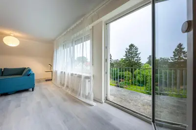 Ein Sitzbereich in der Unterkunft XXL Design-Appartement Gardendesign Boxspring 8 Pers Zwischen Heidelberg und Mannheim