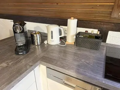 Küche/Küchenzeile in der Unterkunft Ferienwohnung Löchgau