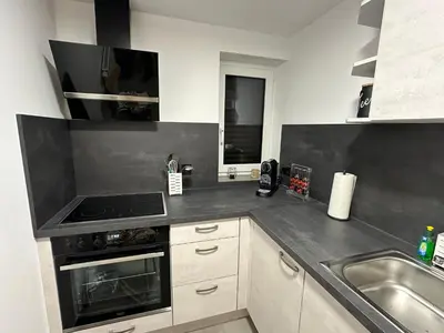 Küche/Küchenzeile in der Unterkunft Neckarsulm ruhige Wohnung am Feldrand