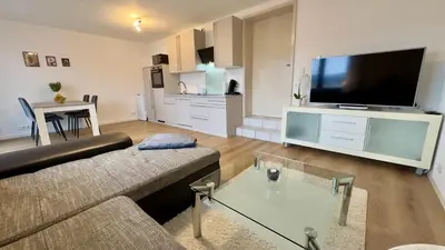 TV/Unterhaltungsangebot in der Unterkunft Ferienwohnung Panoramablick