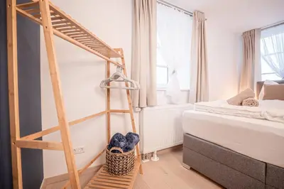 Ein Bett oder Betten in einem Zimmer der Unterkunft Residenz im Denkmal - Erlebnispark Tripsdrill - Familie - Freude - Spaß