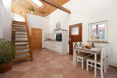 Küche/Küchenzeile in der Unterkunft Helles Gästehaus in St. Johann