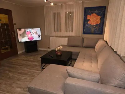 Ein Sitzbereich in der Unterkunft Appartement Am Turm