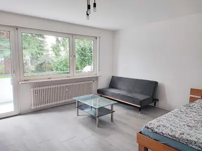 Ein Sitzbereich in der Unterkunft Schöne Wohnung 90 Uni Nah Mainz