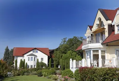 Das Gebäude in dem sich die Pension befindet