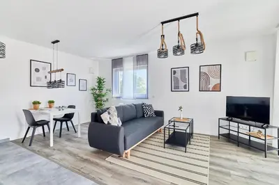 Ein Sitzbereich in der Unterkunft ELA Apartments Mannheim