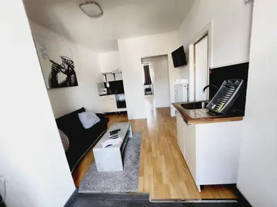Küche/Küchenzeile in der Unterkunft Appartement in Heidelberg mit Balkon