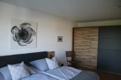 Ein Bett oder Betten in einem Zimmer der Unterkunft Modernes City-Apartment