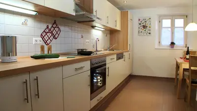 Küche/Küchenzeile in der Unterkunft Alte Hütte