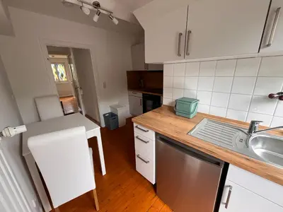 Küche/Küchenzeile in der Unterkunft Bohlen-Mühle - Monteurzimmer Reuhl