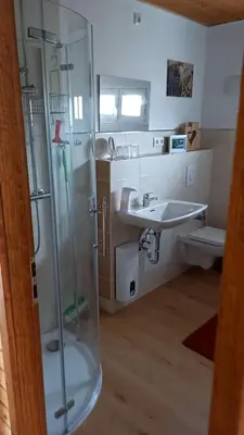 Ein Badezimmer in der Unterkunft Landhaus Westrich