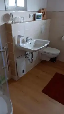 Ein Badezimmer in der Unterkunft Landhaus Westrich