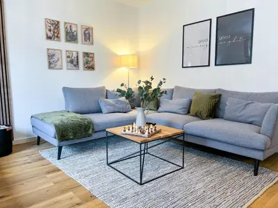 Ein Sitzbereich in der Unterkunft UPPER ROOM Apartment im Zentrum