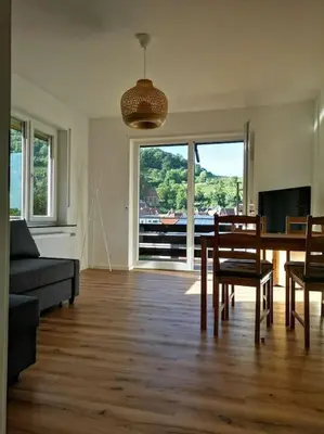 Ein Sitzbereich in der Unterkunft Ferienwohnung Villa Portugal