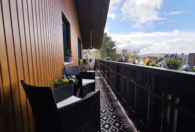 Ein Balkon oder eine Terrasse in der Unterkunft Ferienwohnungen Krüger 'Apartment Moni'