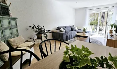 Ein Sitzbereich in der Unterkunft Ferienwohnungen Krüger 'Apartment Marina'