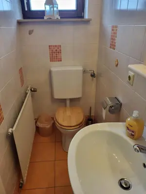 Ein Badezimmer in der Unterkunft Ferienapartment Schlummerhausen