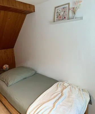 Ein Bett oder Betten in einem Zimmer der Unterkunft Casita grün