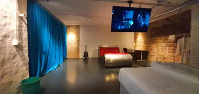 Ein Bett oder Betten in einem Zimmer der Unterkunft Loft im Szeneviertel Mannheims