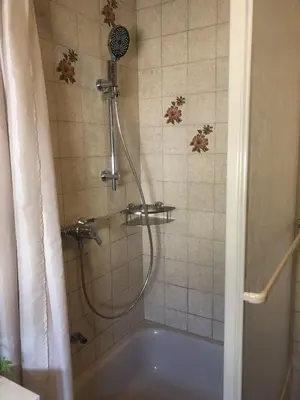 Ein Badezimmer in der Unterkunft Ferienwohnung Blick ins Grüne