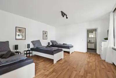Ein Sitzbereich in der Unterkunft LI01 Apartment in Pfungstadt!