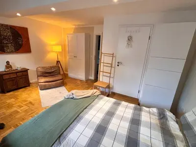 Ein Bett oder Betten in einem Zimmer der Unterkunft Ruhig & Gemütlich Nahe Frankfurt