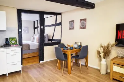 Ein Bett oder Betten in einem Zimmer der Unterkunft hygge-flats - Zentral für 2-4 Personen, WLAN