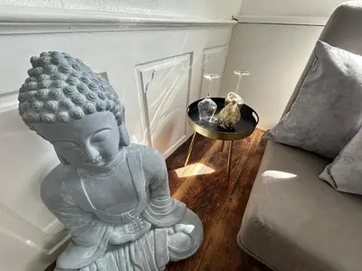 Ein Sitzbereich in der Unterkunft MRK Business Flats