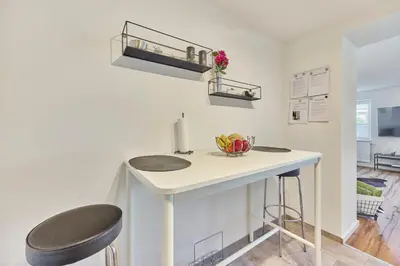 Küche/Küchenzeile in der Unterkunft Modernes Studio-Apartment in toller Waldrand-Lage