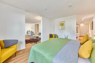 Ein Sitzbereich in der Unterkunft Modernes Studio-Apartment in toller Waldrand-Lage