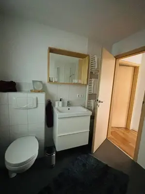Ein Badezimmer in der Unterkunft Ferienwohnung am Wartturm