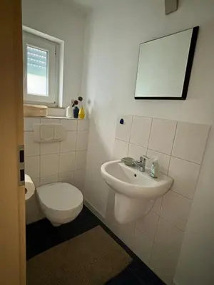 Ein Badezimmer in der Unterkunft Ferienwohnung am Wartturm