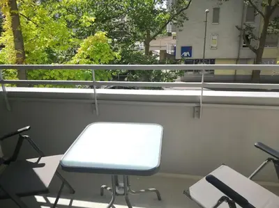 Ein Balkon oder eine Terrasse in der Unterkunft Möblierte Wohnung Nähe BASF Ludwigshafen/Mannheim mit Privatparkplatz