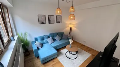 Ein Sitzbereich in der Unterkunft Design Apartment im Schlossareal Deidesheim