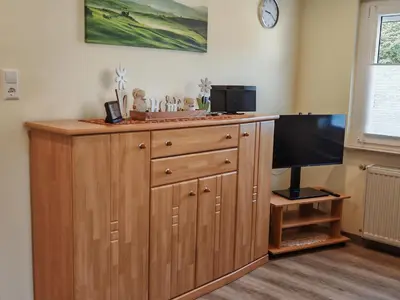 Küche/Küchenzeile in der Unterkunft Ferienwohnung Morretalblick