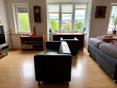 Ein Sitzbereich in der Unterkunft Goldstadt Wohlfühl-Suite Zentrale Lage im Herzen von Pforzheim