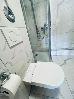 Ein Badezimmer in der Unterkunft Goldstadt Wohlfühl-Suite Zentrale Lage im Herzen von Pforzheim