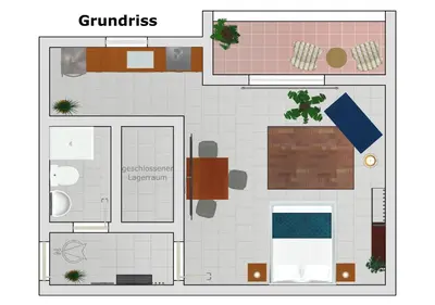 Grundriss der Unterkunft MAWULO Studio Neustadt Zentrum