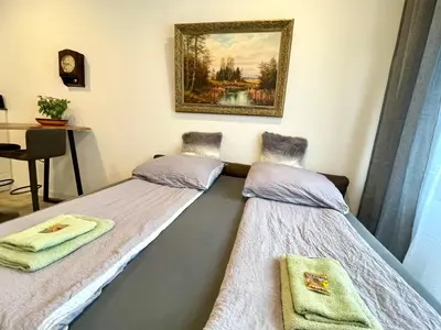 Ein Bett oder Betten in einem Zimmer der Unterkunft Goldstadt Classic Suite - City Apartament am Schlössle