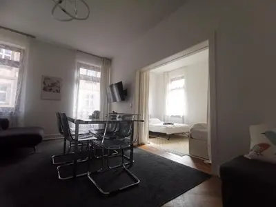 Ein Sitzbereich in der Unterkunft Schöne Stadtwohnung Miltenberg Perle am Main
