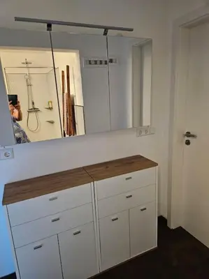 Ein Badezimmer in der Unterkunft Ferienwohnung Firmenwohnung Nähe Maulbronn Badesee