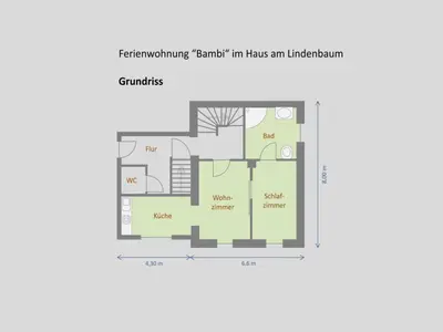 Grundriss der Unterkunft Holiday apartment Bambi in the house at the linden