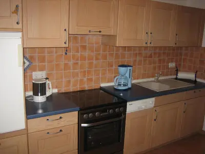 Küche/Küchenzeile in der Unterkunft Ferienwohnung Falkenweg